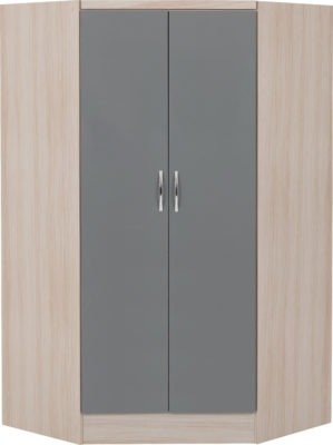 Nevada 2 Door Corner Wardrobe - Furniture Cash and Carry