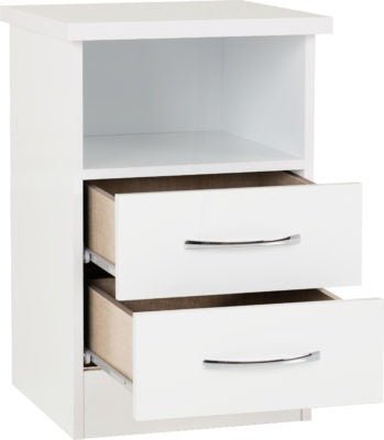 Nevada 2 Drawer Bedside - Furniture Cash and Carry