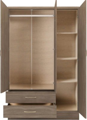 Nevada 3 Door 2 Drawer Mirrored Wardrobe - Furniture Cash and Carry