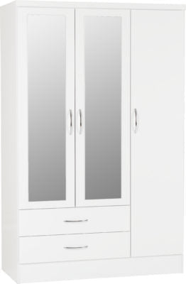 Nevada 3 Door 2 Drawer Mirrored Wardrobe - Furniture Cash and Carry