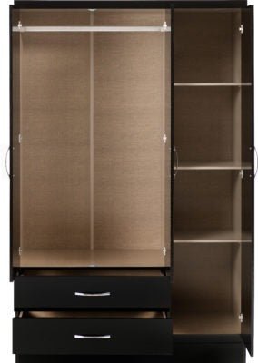 Nevada 3 Door 2 Drawer Mirrored Wardrobe - Furniture Cash and Carry