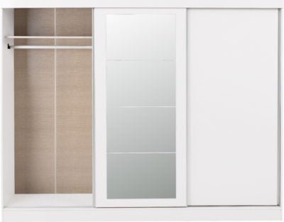 Nevada 3 Door 2 Drawer Mirrored Wardrobe Bedroom Set - Furniture Cash and Carry