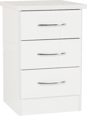 Nevada 3 Drawer Bedside - Furniture Cash and Carry