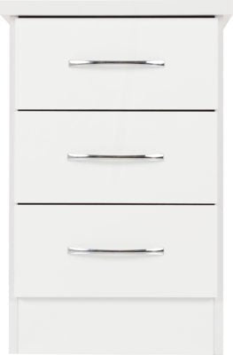 Nevada 3 Drawer Bedside - Furniture Cash and Carry