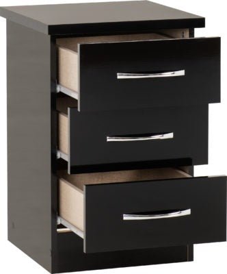 Nevada 3 Drawer Bedside - Furniture Cash and Carry