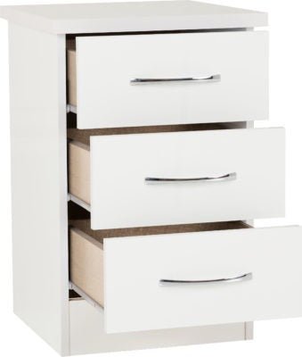Nevada 3 Drawer Bedside - Furniture Cash and Carry