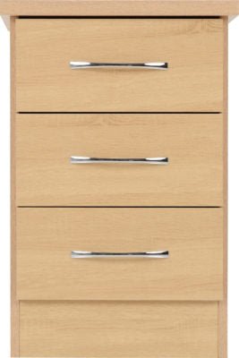 Nevada 3 Drawer Bedside - Furniture Cash and Carry