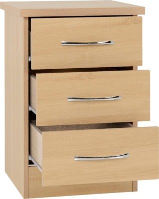 Nevada 3 Drawer Bedside - Furniture Cash and Carry