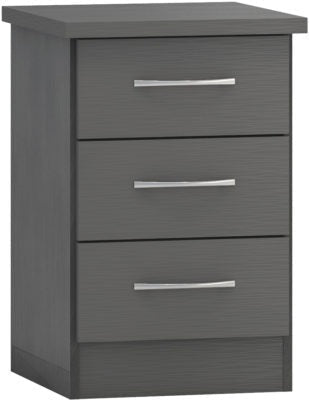 Nevada 3 Drawer Bedside - Furniture Cash and Carry