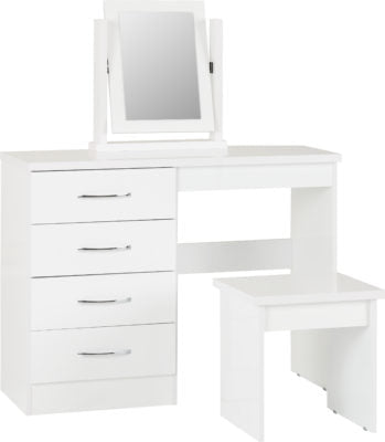 Nevada 4 Drawer Dressing Table Set - Furniture Cash and Carry