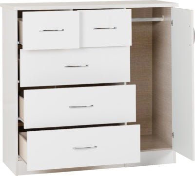 Nevada 5 Drawer Low Wardrobe - Furniture Cash and Carry