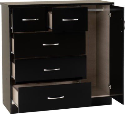 Nevada 5 Drawer Low Wardrobe - Furniture Cash and Carry