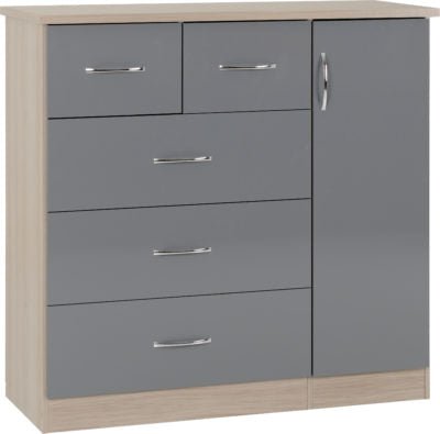 Nevada 5 Drawer Low Wardrobe - Furniture Cash and Carry