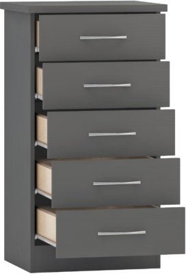 Nevada 5 Drawer Narrow Chest - Furniture Cash and Carry