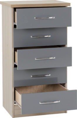 Nevada 5 Drawer Narrow Chest - Furniture Cash and Carry