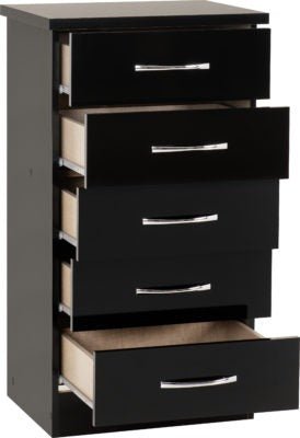 Nevada 5 Drawer Narrow Chest - Furniture Cash and Carry