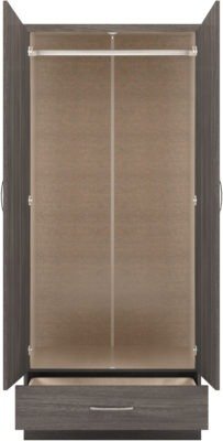 Nevada Mirrored 2 Door 1 Drawer Wardrobe - Furniture Cash and Carry