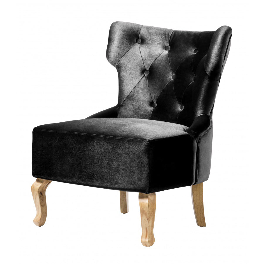 Norton Velvet Chair  (2s) - Black (Set of 2)