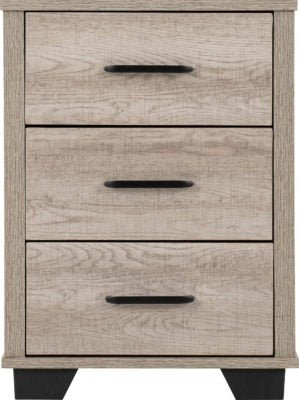 Oliver 3 Drawer Bedside - Furniture Cash and Carry