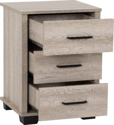 Oliver 3 Drawer Bedside - Furniture Cash and Carry
