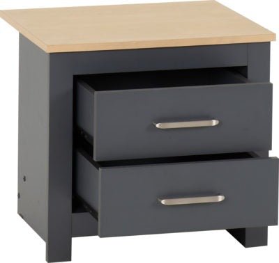 Portland 2 Drawer Bedside - Furniture Cash and Carry