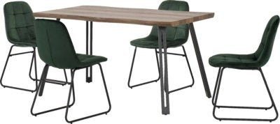 Quebec Wave Edge Dining Set with Lukas Chairs - Furniture Cash and Carry
