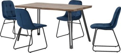 Quebec Wave Edge Dining Set with Lukas Chairs - Furniture Cash and Carry