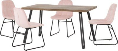 Quebec Wave Edge Dining Set with Lukas Chairs - Furniture Cash and Carry