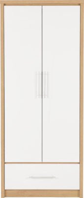 Seville 2 Door 1 Drawer Wardrobe - Furniture Cash and Carry
