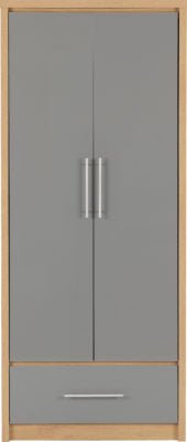 Seville 2 Door 1 Drawer Wardrobe - Furniture Cash and Carry