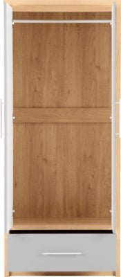 Seville 2 Door 1 Drawer Wardrobe - Furniture Cash and Carry