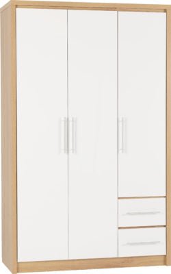 Seville 3 Door 2 Drawer Wardrobe - Furniture Cash and Carry