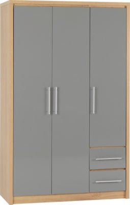 Seville 3 Door 2 Drawer Wardrobe - Furniture Cash and Carry