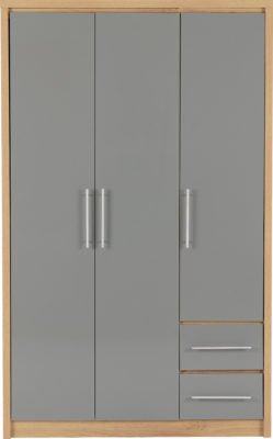 Seville 3 Door 2 Drawer Wardrobe - Furniture Cash and Carry