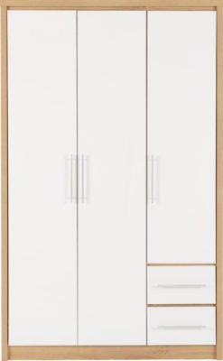 Seville 3 Door 2 Drawer Wardrobe - Furniture Cash and Carry