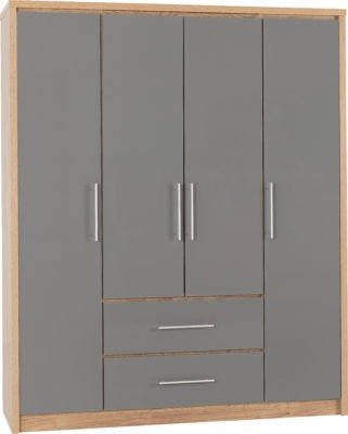 Seville 4 Door 2 Drawer Wardrobe - Furniture Cash and Carry