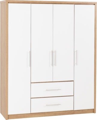Seville 4 Door 2 Drawer Wardrobe - Furniture Cash and Carry