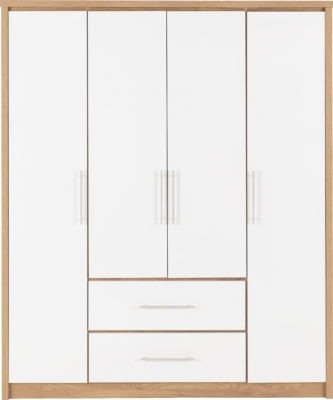 Seville 4 Door 2 Drawer Wardrobe - Furniture Cash and Carry