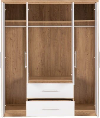 Seville 4 Door 2 Drawer Wardrobe - Furniture Cash and Carry