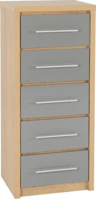 Seville 5 Drawer Narrow Chest - Furniture Cash and Carry