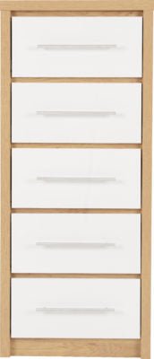 Seville 5 Drawer Narrow Chest - Furniture Cash and Carry