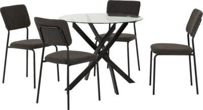 Sheldon Round Glass Top Dining Set - Furniture Cash and Carry