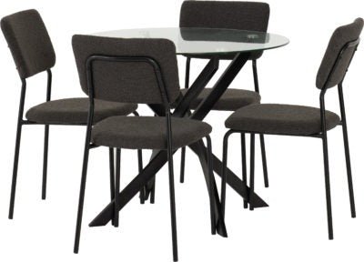 Sheldon Round Glass Top Dining Set - Furniture Cash and Carry