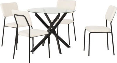 Sheldon Round Glass Top Dining Set - Furniture Cash and Carry