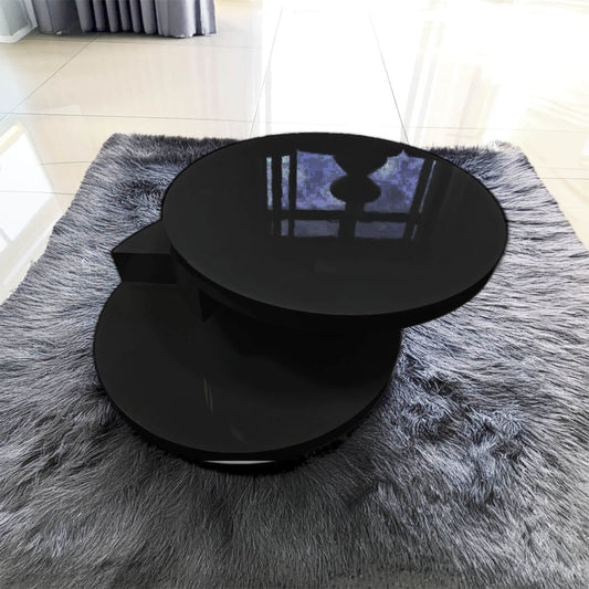 Stony High Gloss Moveable Coffee Table - Black