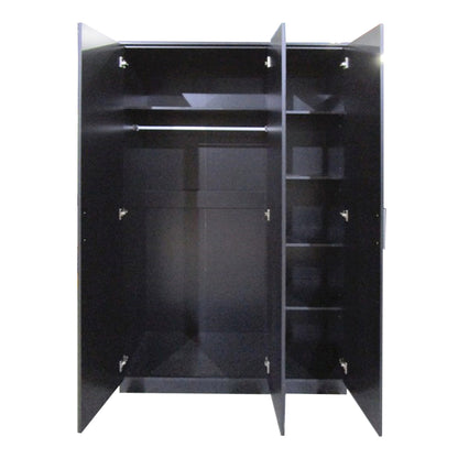 Topline Robe with Centre Mirror 3 Door Black - Black, White