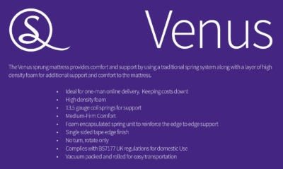 Venus 4'6" Memory Cool Rolled Mattress - Furniture Cash and Carry