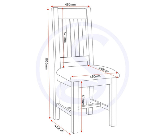 Windsor Slatted Chair (Box of 2) - Pebble Grey/Oat Fabric - Furniture Cash and Carry